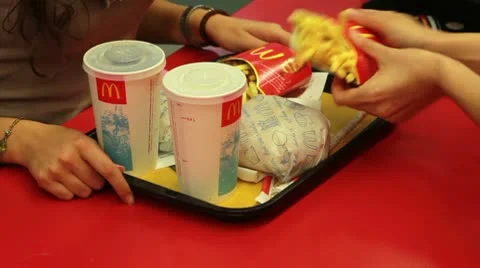 Ordering in Mcdonald's Stock Footage 10607237