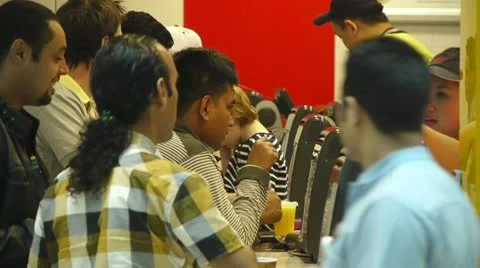 Ordering in McDonald's Stock Footage 10798490