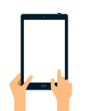 Ordering online food of goods using a tablet flat icon vector isolated Illustrazione stock