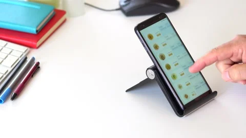 Ordering Online With Your Smartphone, Macaroni or Pasta Stock Footage 145655524