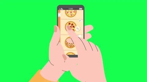 Ordering pizza using online delivery. Restaurant business concept. Stock Footage 171514805