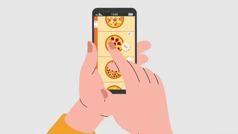 Ordering pizza using online delivery. Restaurant business concept. Stock Footage 171517573
