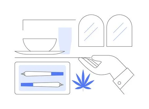 Ordering pre-rolled joint isolated cartoon vector illustrations. Stock Illustration
