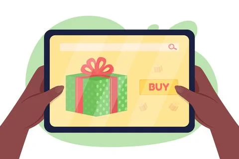 Ordering present for Christmas 2D vector isolated illustration Ilustración de archivo