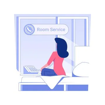 Ordering room service isolated concept vector illustration. Ilustración de archivo