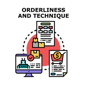 Orderliness and technique concept with planning and automated delivery Stock Illustration
