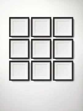 Orderly picture frames collection Illustrazione stock