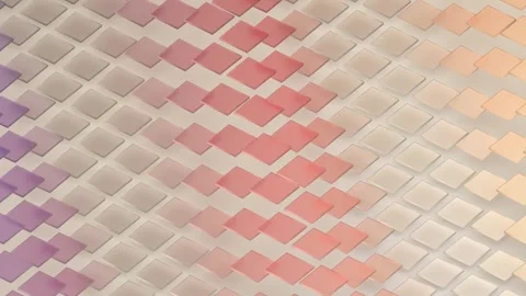Orderly waves of undulating array of gradient colored squares Vídeos de archivo 346210569