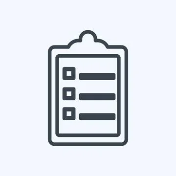 Orders List Icon in trendy line style isolated on soft blue background Illustrazione stock
