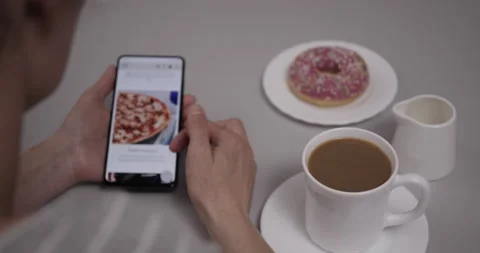 Orders Pizza Using Online Delivery. Woman Orders Food Home In Online Store Us Видео 173241200
