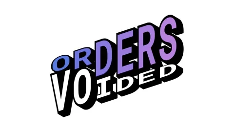 ORDERS vs VOIDED, 3D Text Animation in Isometric View with Opposite Word Motion Stock Footage 314263773
