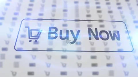 Ordinary  3D rendering  of a white internet shop screen with a command BUY NO Stock Illustration