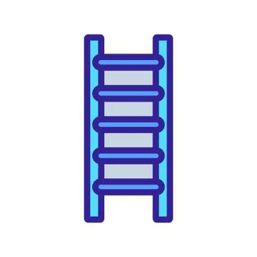 Ordinary garden stepladder icon vector outline illustration Stock Illustration