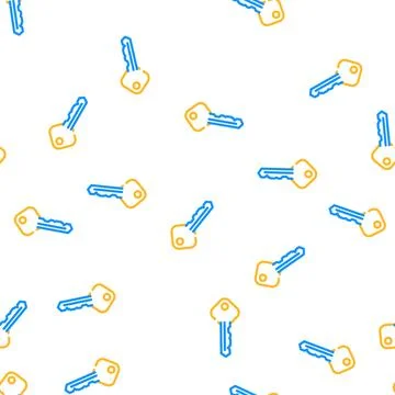 Ordinary house key vector seamless pattern 스톡 일러스트