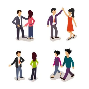 Ordinary People. Everyday Actions. Vector Illustartion Set 스톡 일러스트