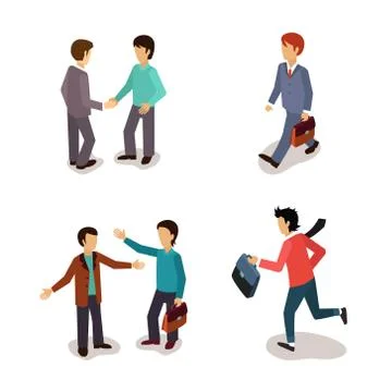 Ordinary People. Everyday Activities. Vector Illustartion Set Stock Illustration