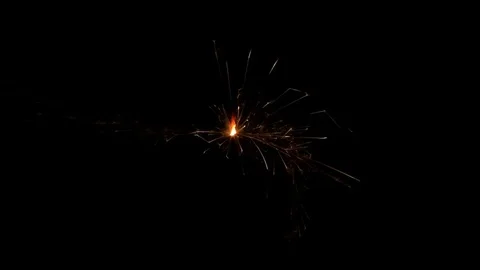 Ordinary sparkler, burning top to bottom. Alpha channel. HD 25fps Stock Footage