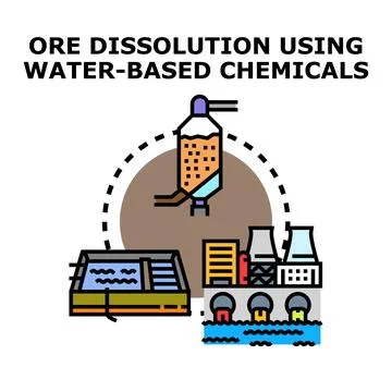 Ore dissolution using water based chemicals icon concept Stock Illustration