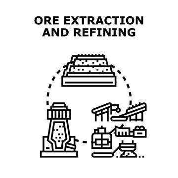 Ore extraction and refining process abstract concept イラスト素材