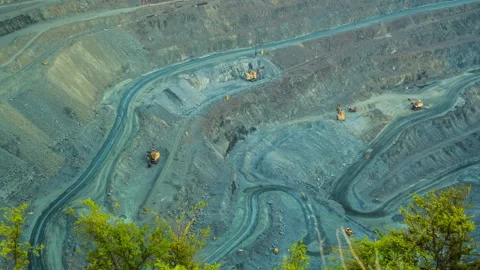 Ore loading at night in open pit mine Stock-Footage 126240721
