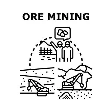 Ore mining industry extraction process concept Stock Illustration
