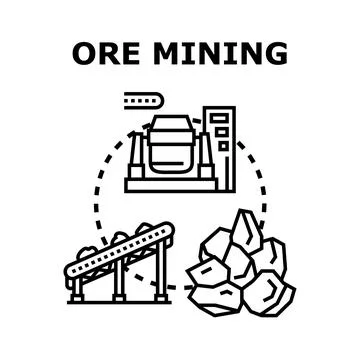Ore mining industry processing raw material icon Stock Illustration