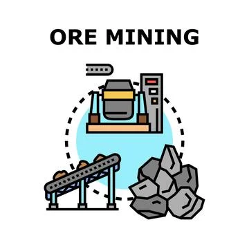 Ore mining industry processing raw material icon Stock Illustration