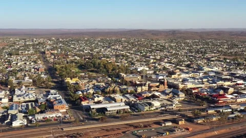 Ore operate mines in Broken Hill silver city of Australian outback aerial 4k. Stock Footage 169253536