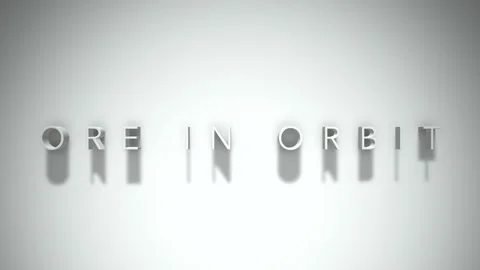Ore in orbit 3D title animation with shadows on a white background Stock Footage 297855811