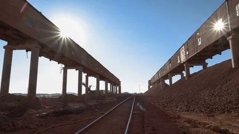 Ore preparation at a crushing and sorting factory Stock Footage 75459826