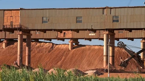 Ore preparation at a crushing and sorting factory Stock Footage 75574674