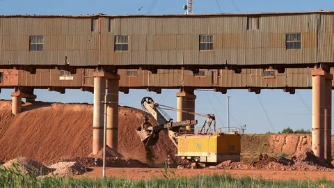 Ore preparation at a crushing and sorting factory Stock Footage 75575205