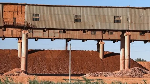 Ore preparation at a crushing and sorting factory Stock Footage 75577136