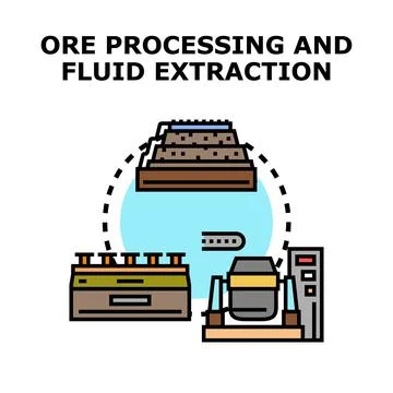 Ore processing and fluid extraction industrial manufacturing concept Stock Illustration
