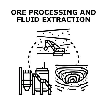 Ore processing and fluid extraction industry concept Stock Illustration