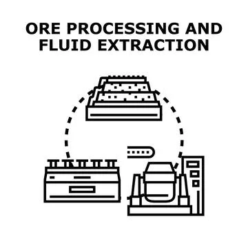 Ore processing and fluid extraction industrial manufacturing concept Illustrazione stock