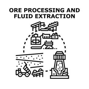 Ore processing mineral extraction and smelting industry Stock Illustration