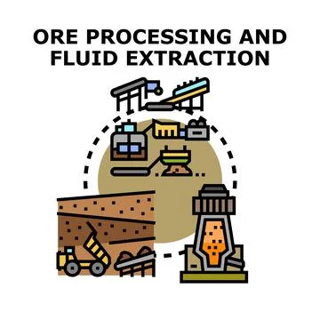 Ore processing mineral extraction and smelting industry Stock Illustration
