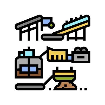 Ore processing mining color icon vector illustration Stock Illustration