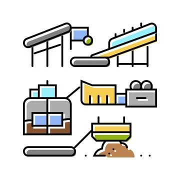 Ore processing mining color icon vector illustration Stock Illustration