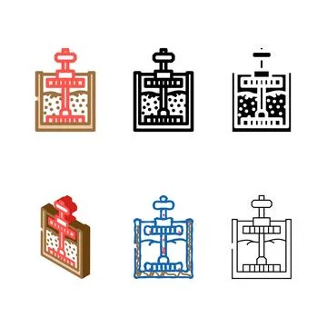 Ore processing mining color icon vector modern イラスト素材