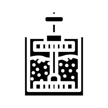 Ore processing mining glyph icon vector illustration Stock Illustration