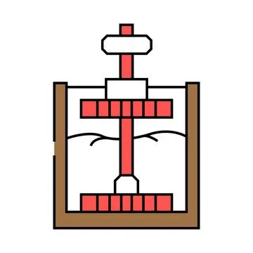 Ore processing mining icon color illustration Stock Illustration