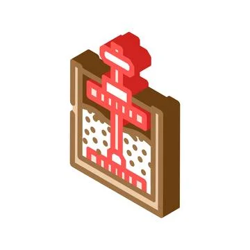 Ore processing mining isometric icon vector illustration Stock Illustration