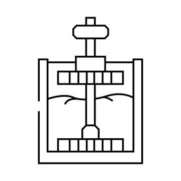 Ore processing mining line icon vector illustration Stock Illustration