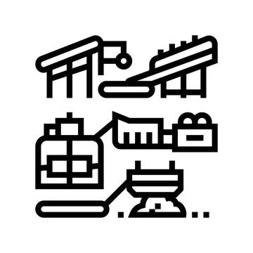 Ore processing mining line icon vector illustration Illustrazione stock