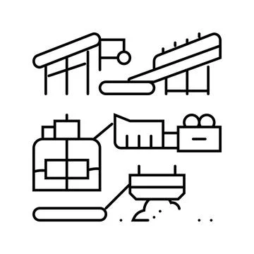 Ore processing mining line icon vector illustration Stock Illustration