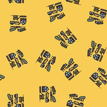 Ore processing mining vector seamless pattern Stock Illustration