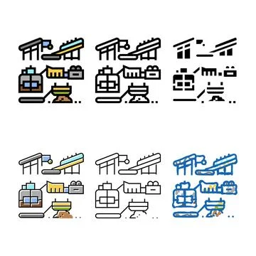 Ore processing variety mining color icon vector Stock Illustration