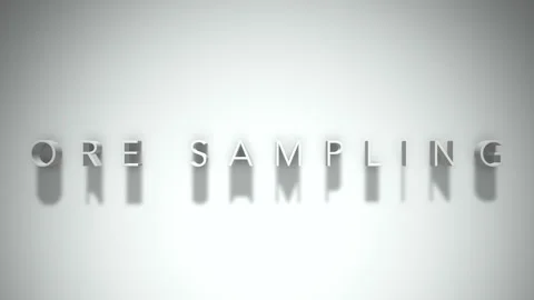 Ore sampling 3D title animation with shadows on a white background Stock Footage 298003601